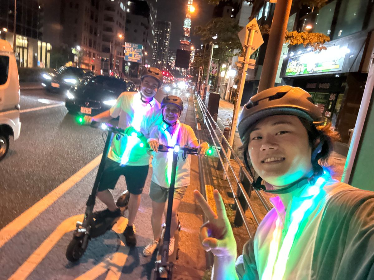 夜の東京をE-bikeで走るTrip Port Cyclingのツアー
